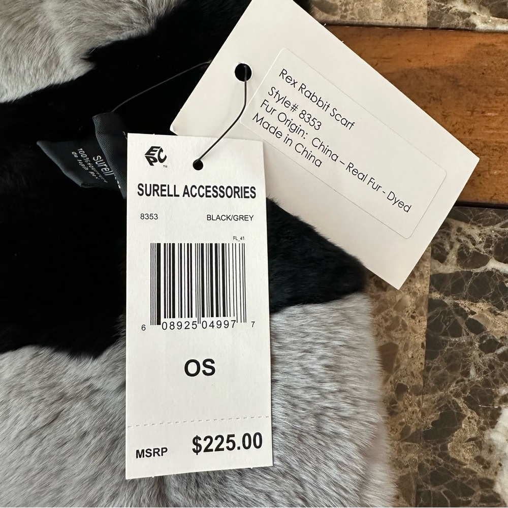 Authentic Surell Rex Fur Scarf - Picture 6 of 9